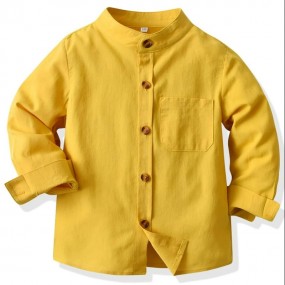Toddler Boys Solid Pocket Patched Shirt